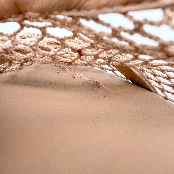 Bottega Veneta Trim Mesh Chain Fishnet Heel Sandals Beige Leather Size 39 US 9 - Picture 13 of 13